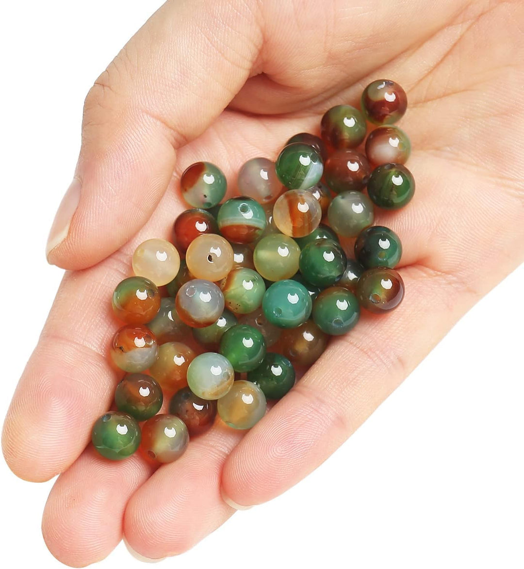 35pcs 10mm Natural Peacock Agate Beads Round Loose Gemstone Beads for Jewelry Making DIY Bracelet Necklace