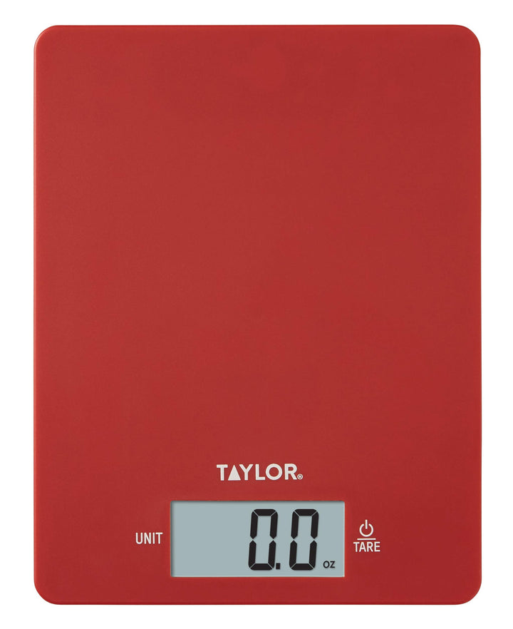 Red 11lb Ultra Thin Digital Kitchen Scale, 0.37 inches