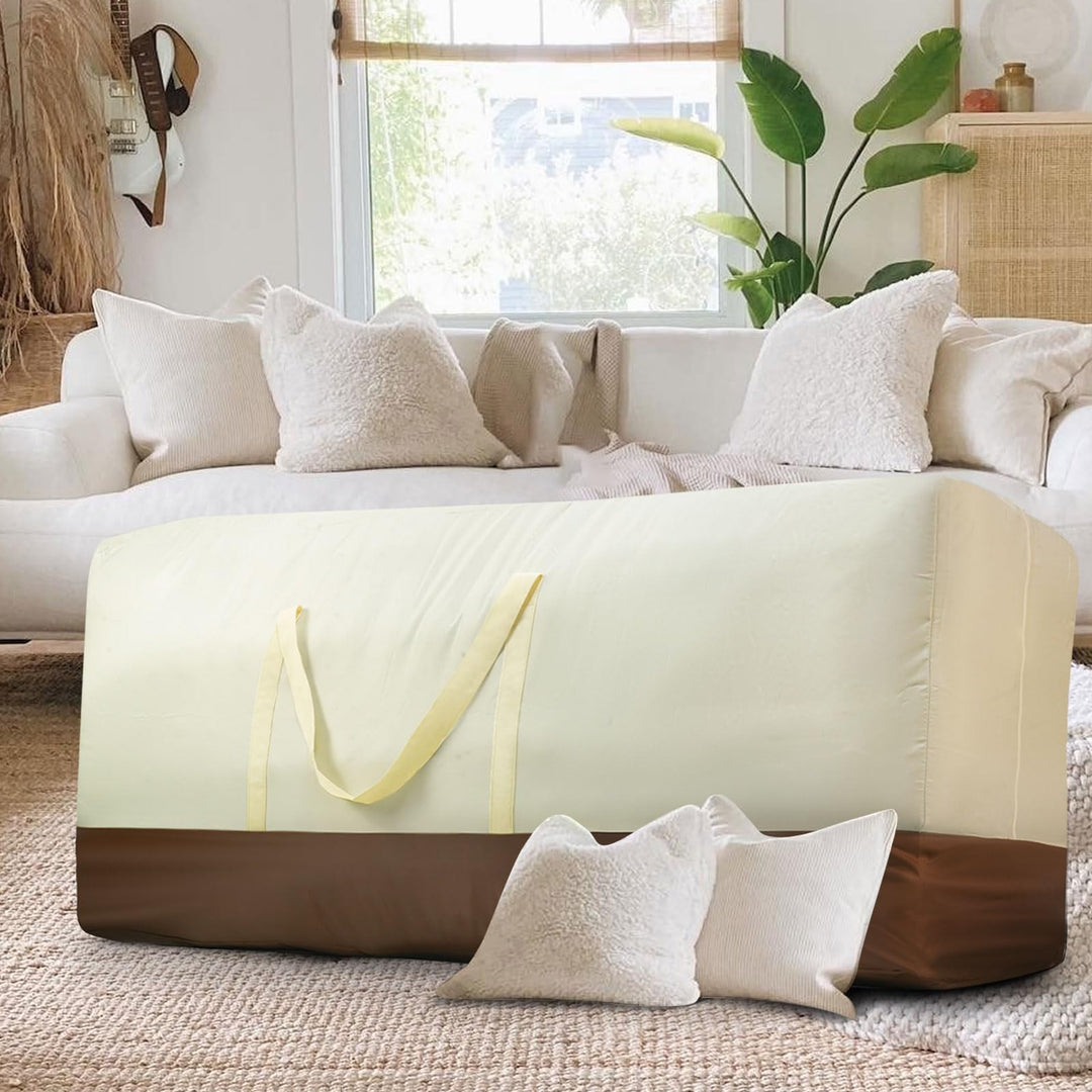 Outdoor Cushion Storage Bag, 60 Inch Patio Cushion Storage Bag for Patio Furniture Cushion, 420D Extra Large Waterproof Storage Bags with Zipper and Handle.