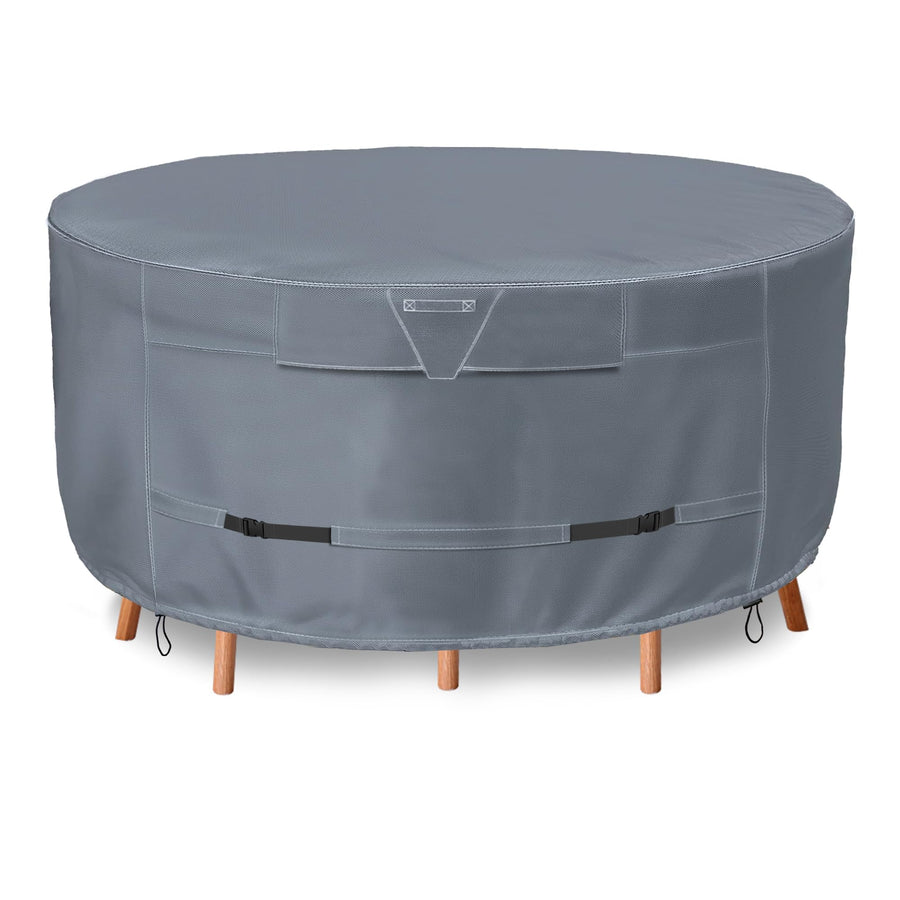 Round Patio Furniture Covers, Waterproof Outdoor Table Chair Set Covers, All Weather Protection Patio Furniture Cover with Air Vent,72DIAx28H, Grey