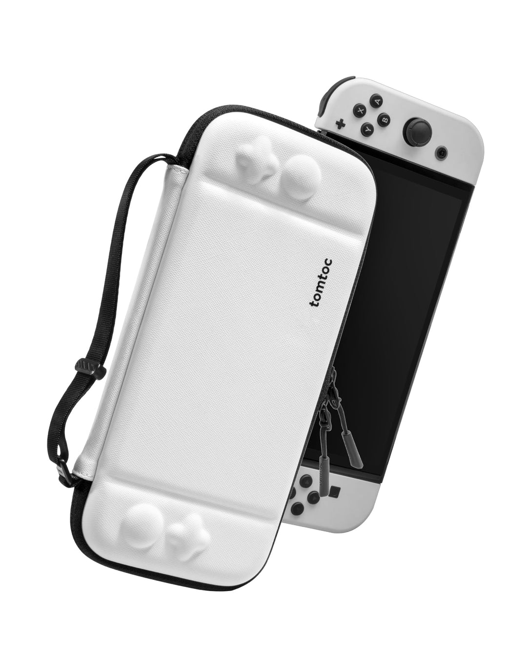Slim Carrying Case for Nintendo Switch / OLED Model, Protective Switch Sleeve with 10 Game Cartridges, Hard Portable Travel Carry Case, with Original Patent and Military Grade Protection, White