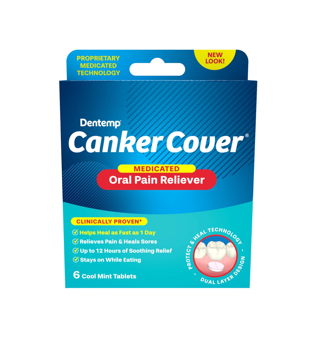 Canker Cover - Canker Sore Medicine Pain Reliever (6 Counts) - Canker Sore Treatment to Relieve Canker Pain, Mouth Sores & Mouth Irritation - Fast Acting Canker Sore Relief Tablets for Adults
