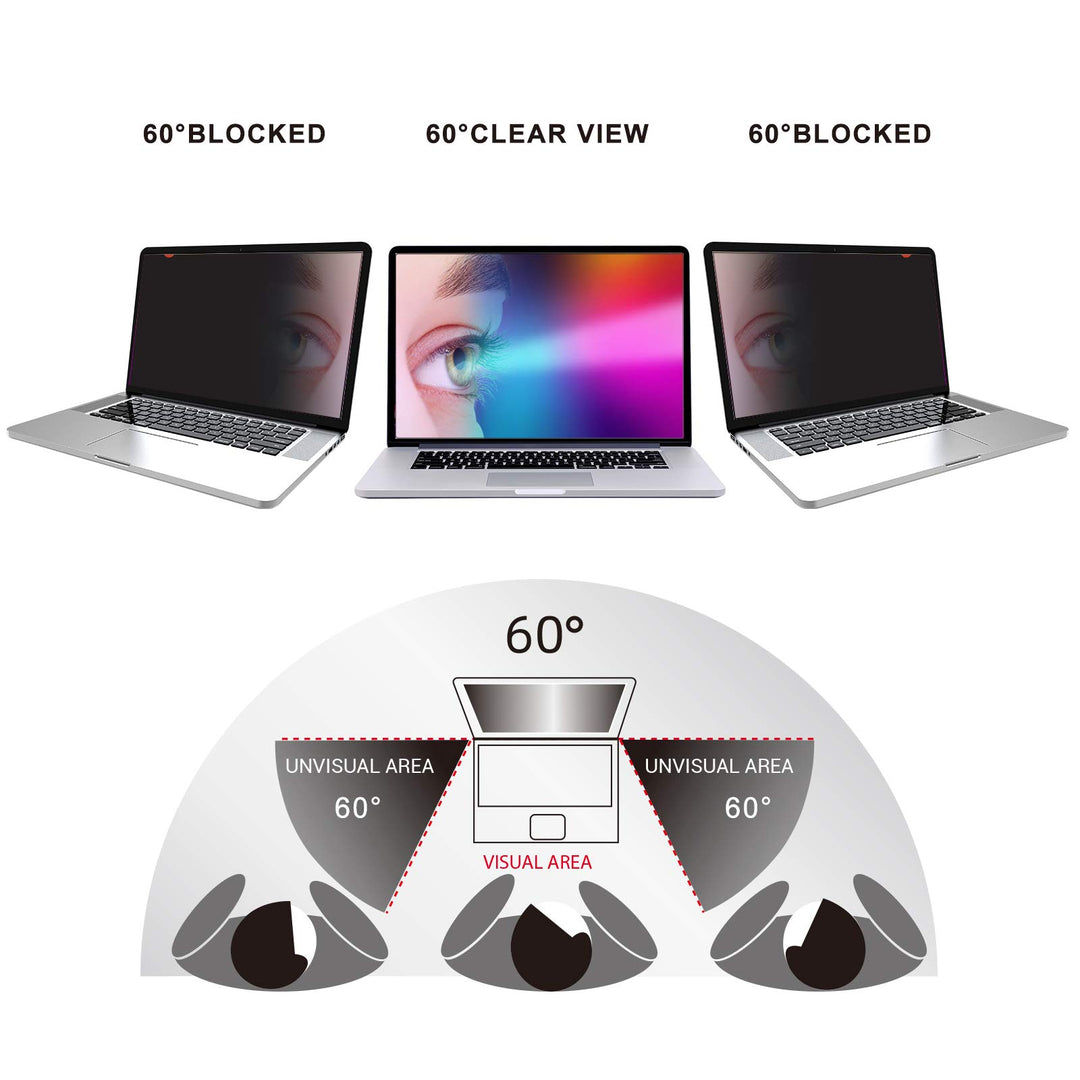 15.6 Inch Laptop Privacy Screen Filter for 16:9 Widescreen Display - Anti-Glare and Anti-Scratch Laptop Screen Protector - Blue Light Filter (15.6 in)