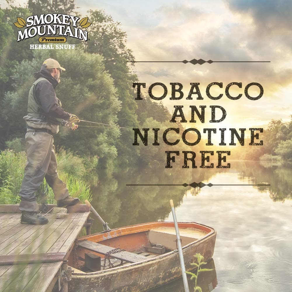Smokey Mountain Herbal Long Cut – Arctic Mint – 5 Can Box - Tobacco Free and Nicotine Free Snuff