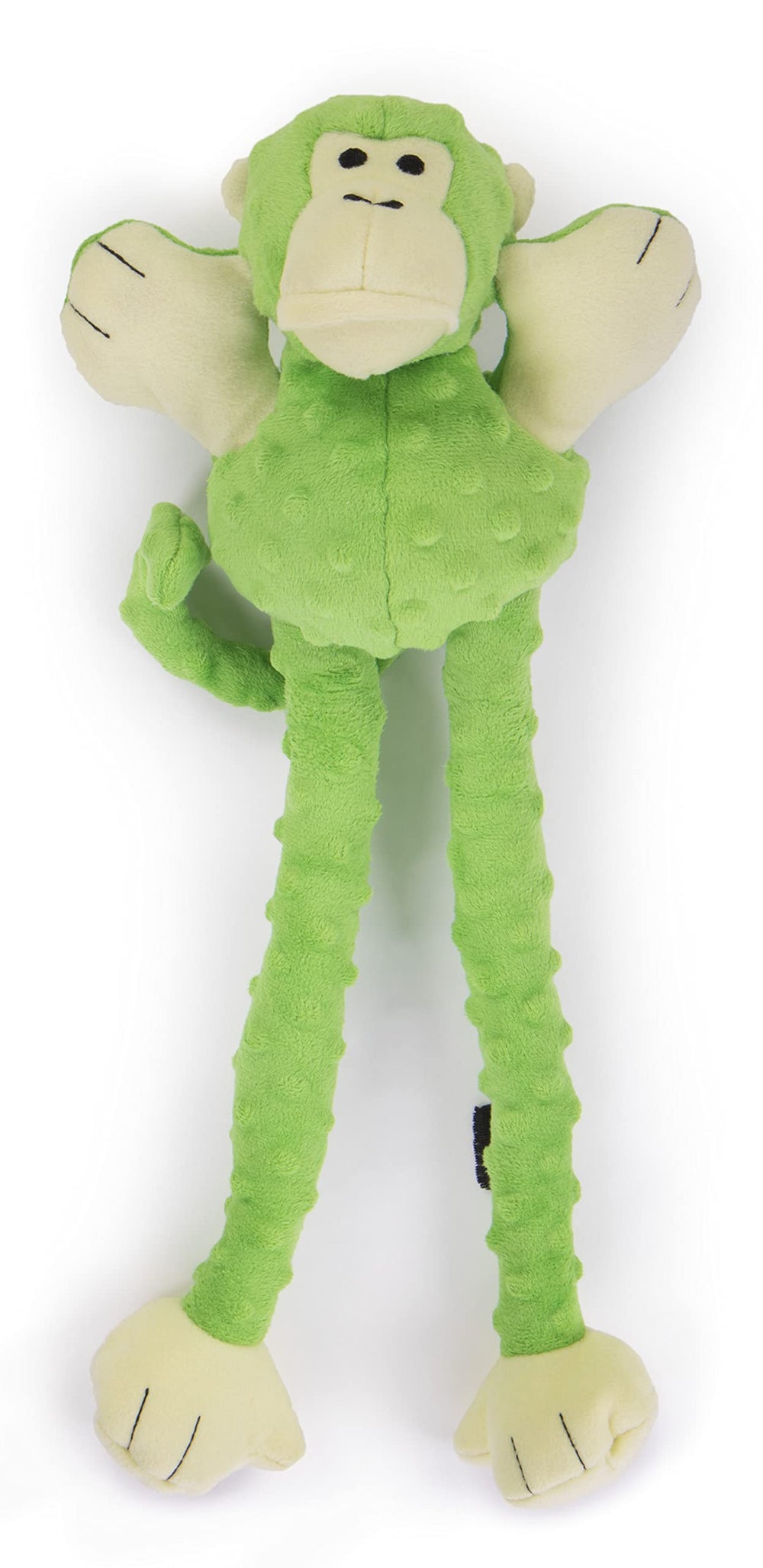Crazy Tugs Monkeys with Chew Guard Tough Plush Dog Toy, Green, Large