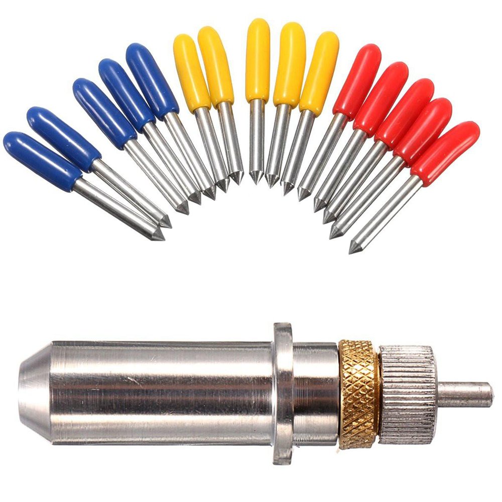 15pcs 30/45/60 Degree Vinyl Cutter Blade for Roland Cutting Plotter with Blade Holder - Tool Accessories Drill Bits - 15 x Blades for Cutting Plotter