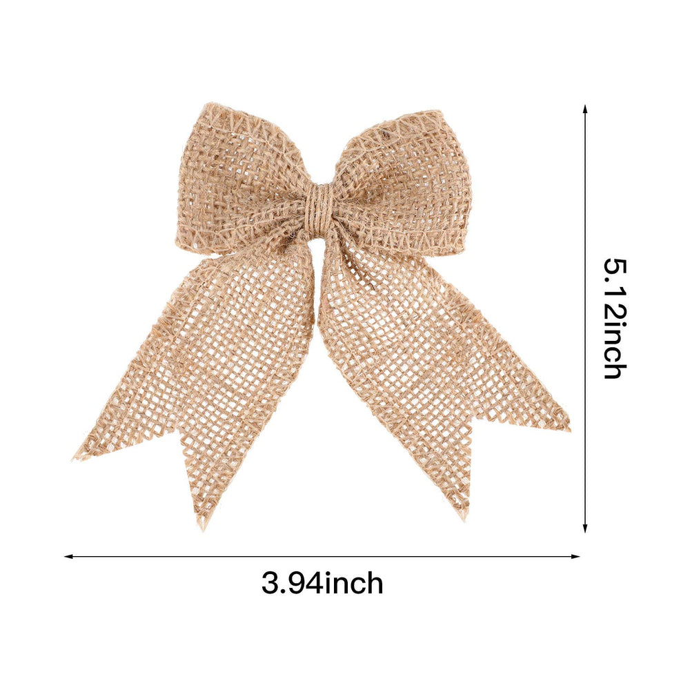30 Pieces Burlap Bows Burlap Bow Knot Handmade Burlap Decorative Bowknot Natural Ornament Bow for Christmas Decorate Tree Festival Holiday Party Supplies