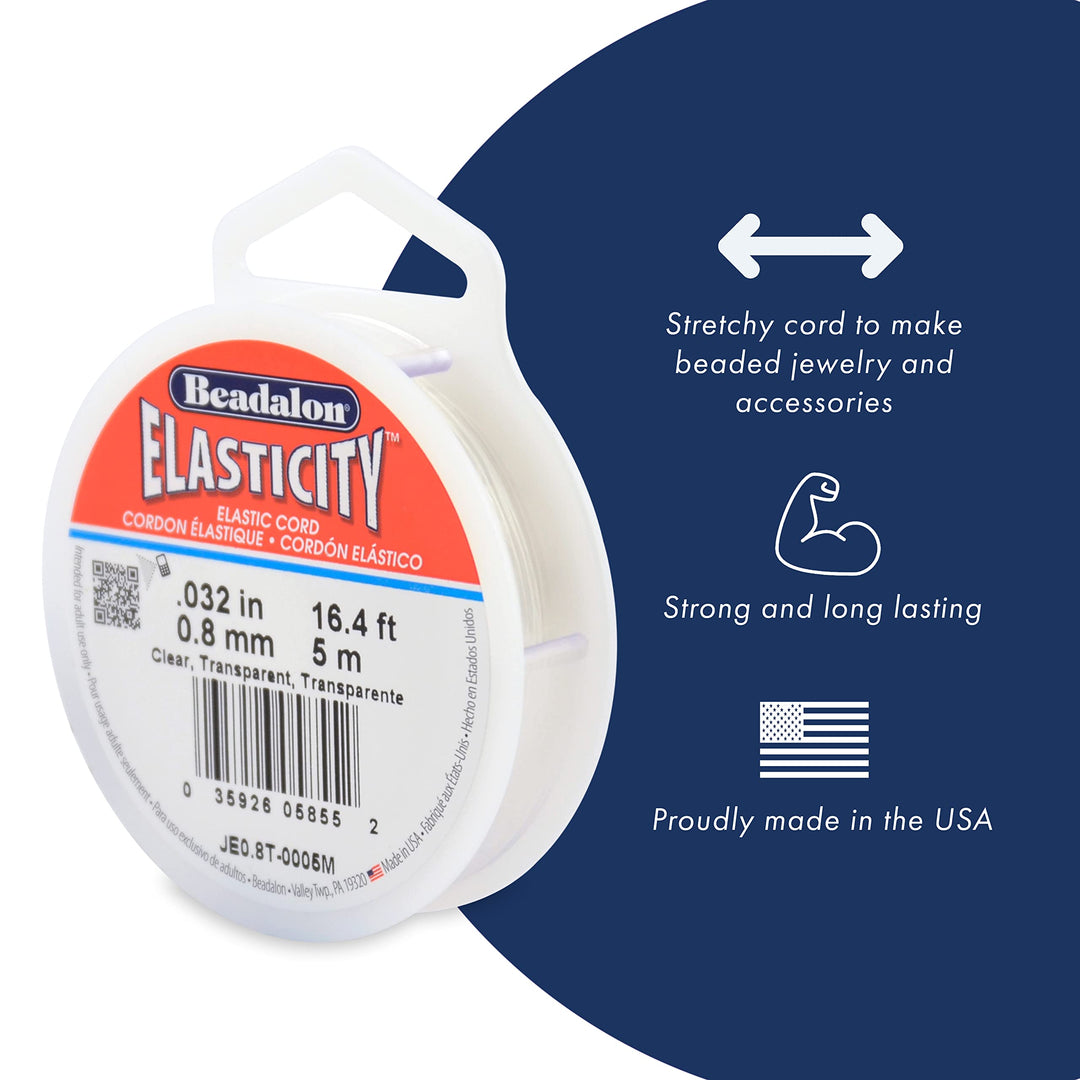 Elasticity Stretch Cord, 1.0 mm / .039 in, Clear, 100 m / 328 ft
