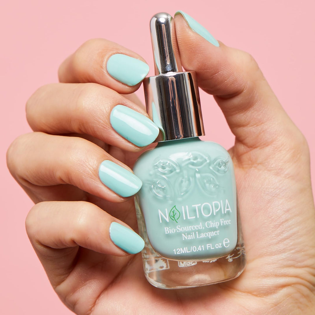 - Plant-Based Chip Free Nail Lacquer - Non Toxic, Bio-Sourced, Long-Lasting, Strengthening Polish - Trust The Process (Sea Green) - 0.41oz