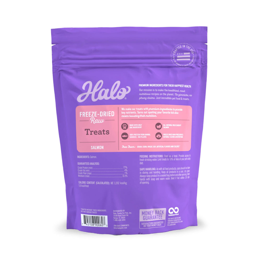 Freeze Dried Raw Cat Treats, 100% Wild Caught Salmon Recipe, Cat Treats Pouch, All-Natural High Protien Treat, 1.6 Oz Pouch