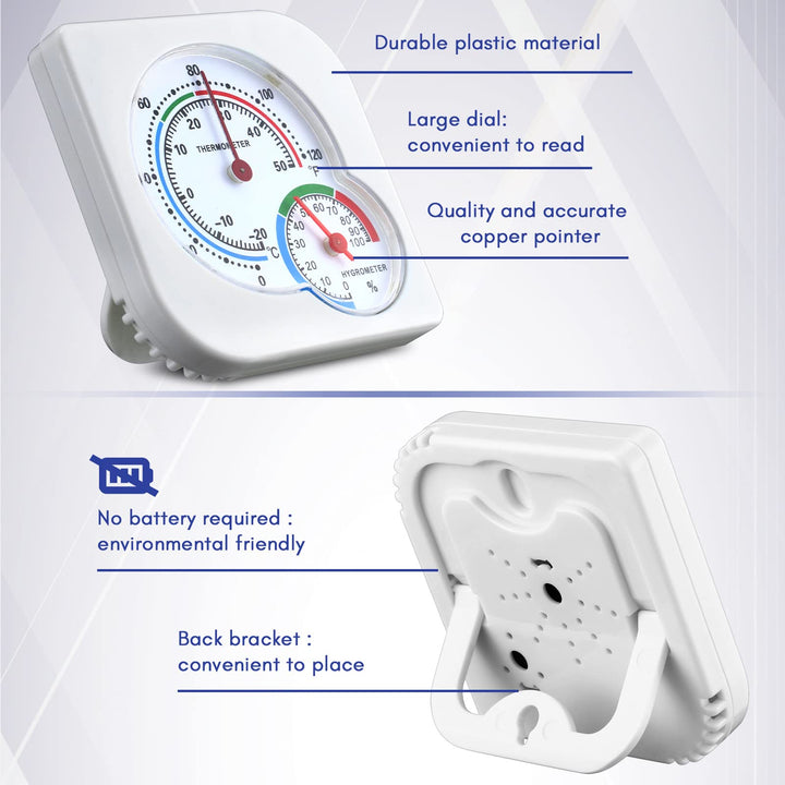 6 Pcs Indoor Thermometer and Humidity Gauge Indoor Mini Thermometer Hygrometer Temperature Humidity Meter Temperature and Humidity Monitor with Pointers for Home, Kitchen, Planting Room