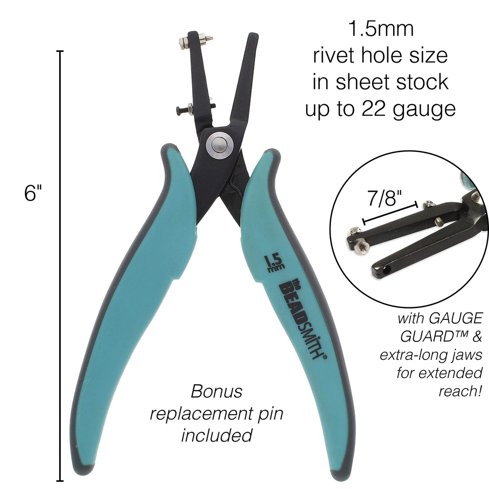 Beadsmith Metal Hole Punch Pliers W/Guage Guard-1.5 mm (.0625-inch)