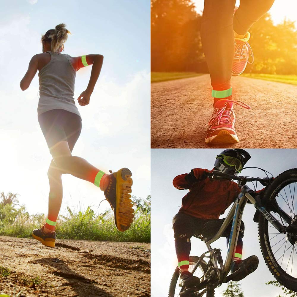 Reflective Bands, Reflective Slap Bracelet, Reflective Wristband High Visibility Reflectors, for Night Run, Night Cycling, Night Working. 12PCS Yellow