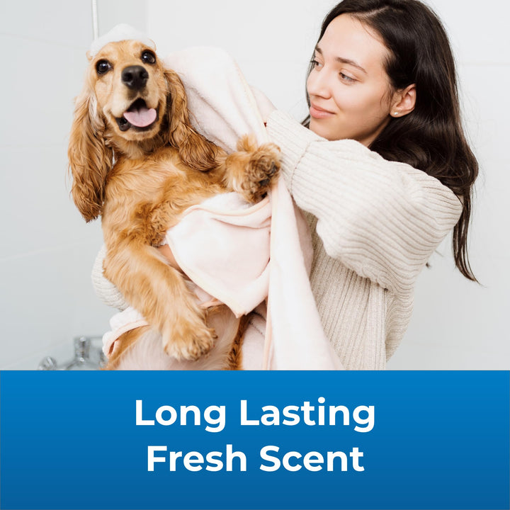 Fresh ’n Clean Oatmeal ’n Baking Soda Shampoo - Tropical Fresh Scent - 18 oz - Nurtures Dry, Itchy & Sensitive Skin with Vitamin E & Aloe - Strengthens & Repairs Coats - Soap Free
