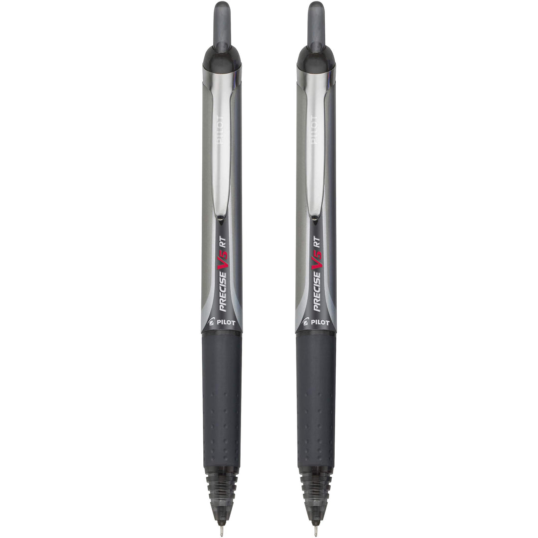 PILOT Precise V5 RT Refillable & Retractable Liquid Ink Rolling Ball Pens, Extra Fine Point (0.5mm) Black Ink, 2-Pack (26050)