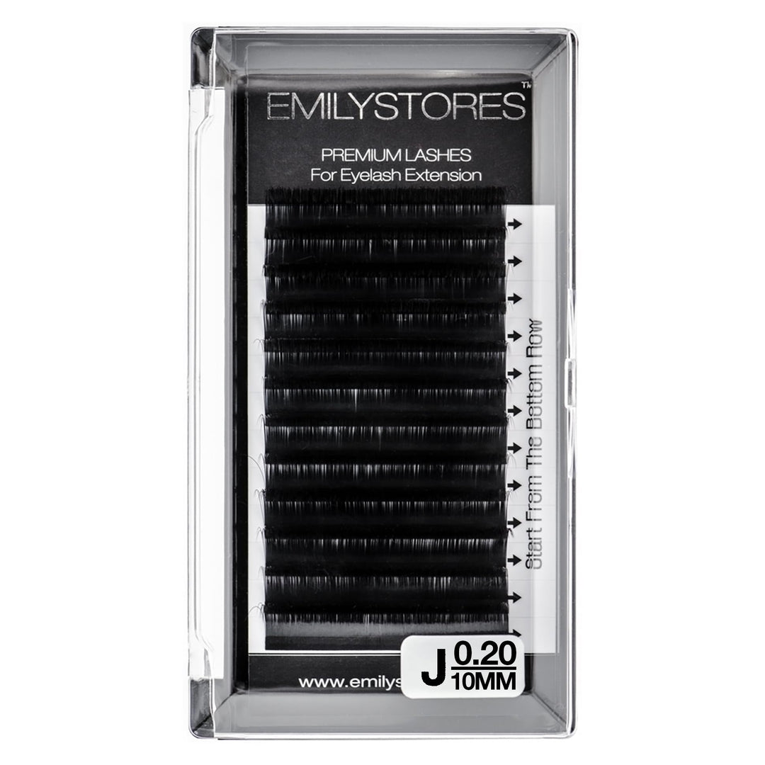 Eyelash Extensions 0.20mm Thickness J Curl Length 10mm Silk Mink Fake Eye Lashes In One Tray