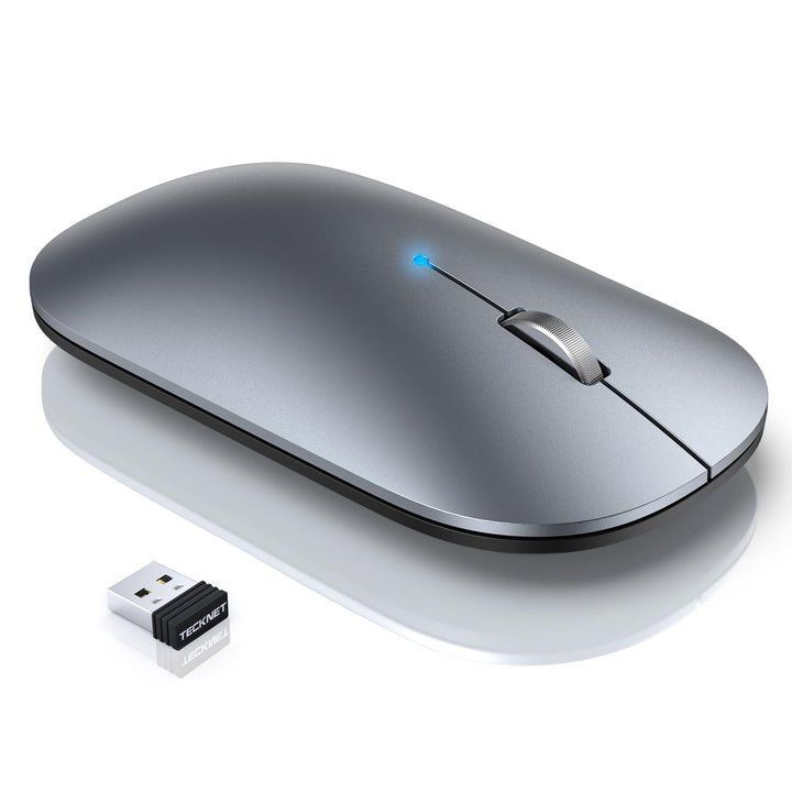 Wireless Mouse, BT5.0/3.0 2.4GHz Silent Computer Mouse with USB Receiver,4000DPI Rechargeable Portable Bluetooth Mouse for Laptop/MacBook/Pro/iPad/Windows