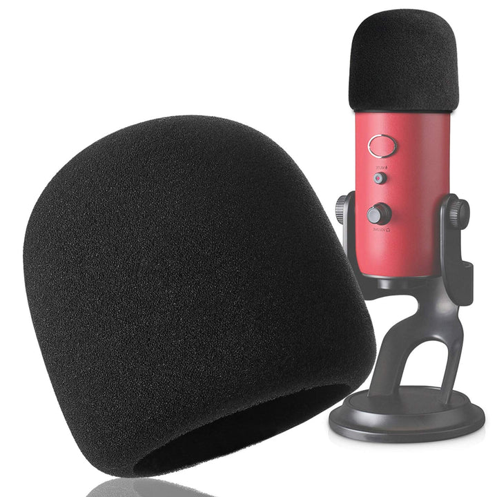 Foam Microphone Windscreen - Mic Cover Pop Filter for Blue Yeti, Yeti Pro Condenser Microphones (Black)