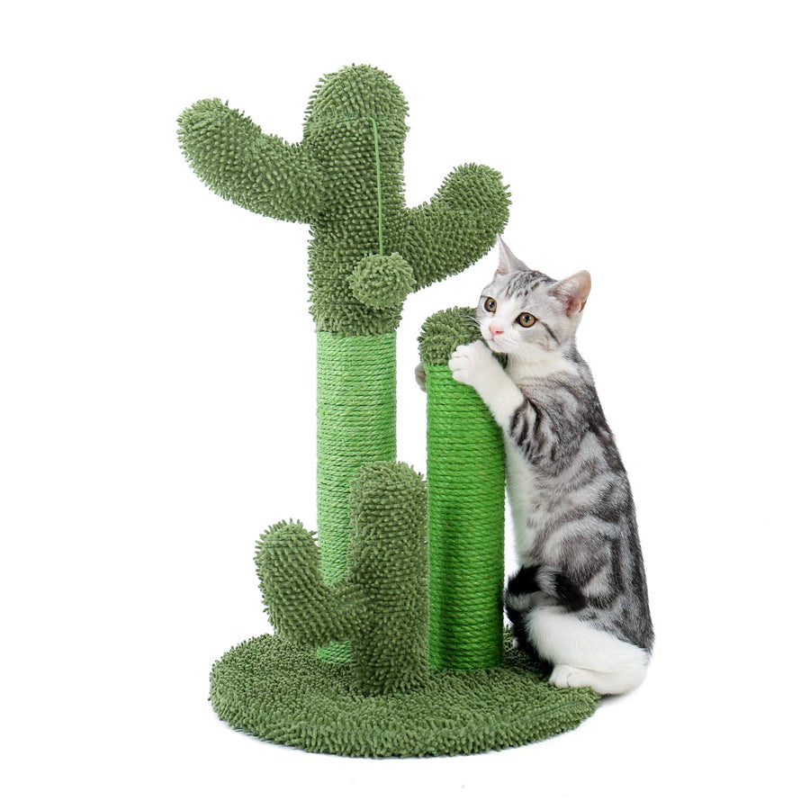 Cat Scratching Post Cactus Cat Scratcher Featuring with 3 Scratching Posts and Dangling Ball-Medium 23 Inches