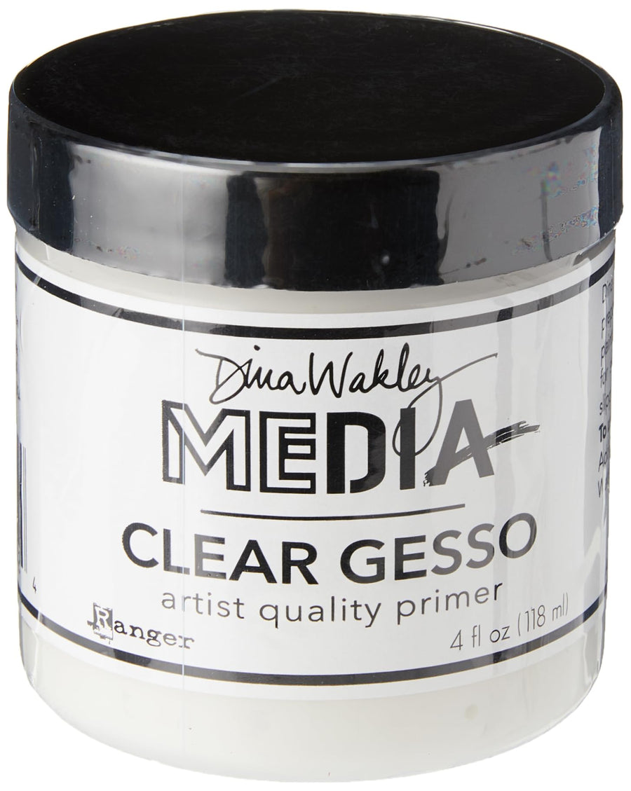 MDM46424 Dina Wakley Media Gesso 4oz Jar-Clear, 4 Fl Oz (Pack of 1)