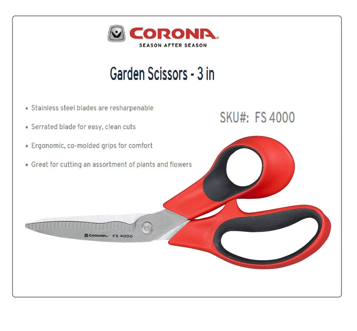 FS 4000 Stainless Steel Floral Scissors, 3-Inch