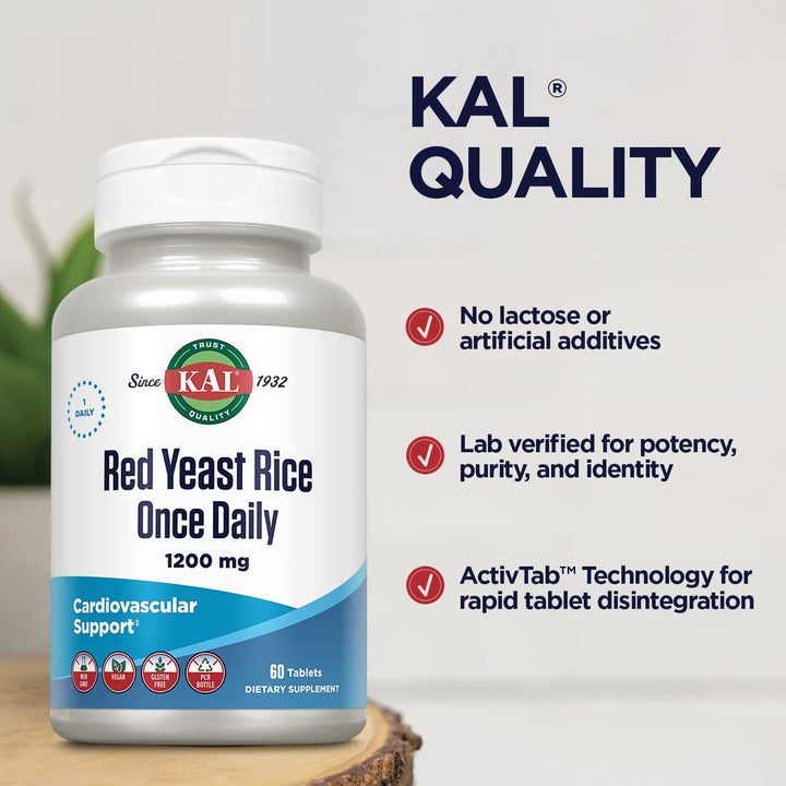 1200 Mg Red Yeast Rice, 60 Count