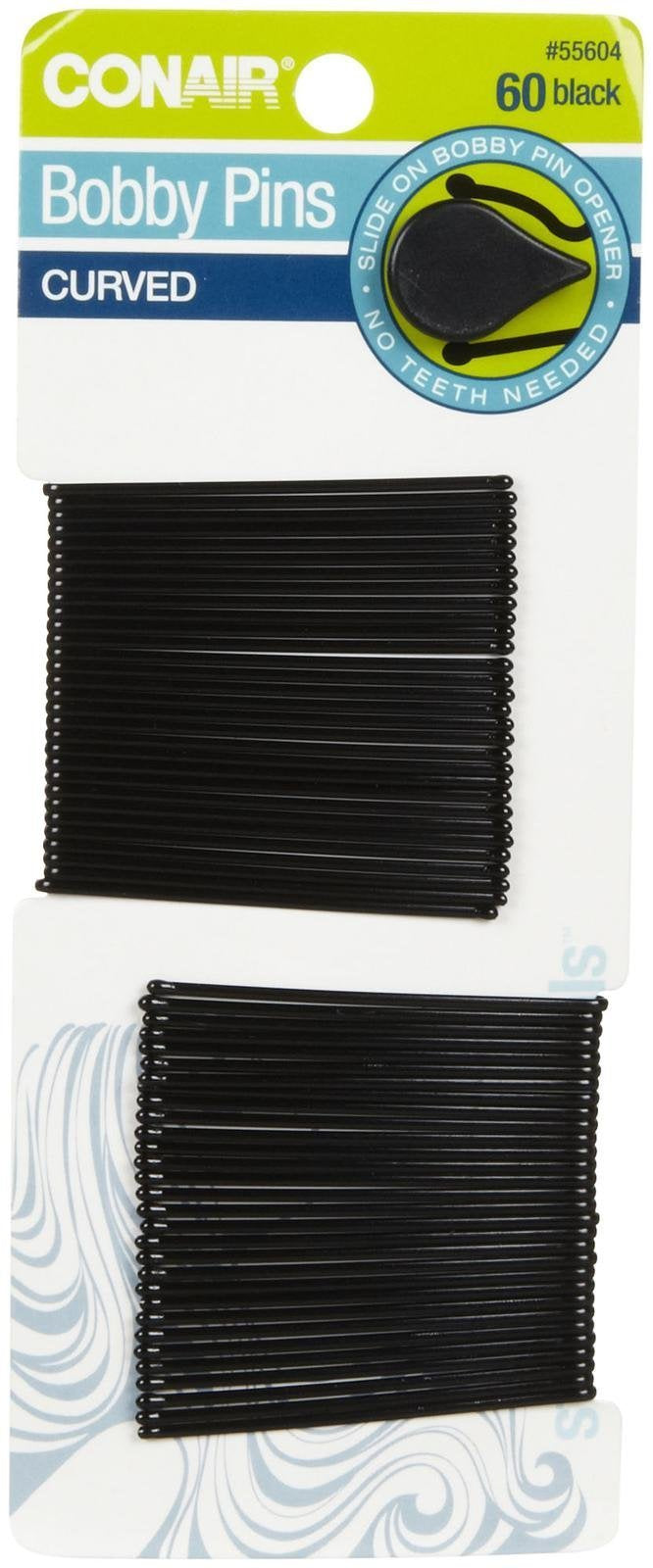 Bobby Pins Curved Black - 60 CT