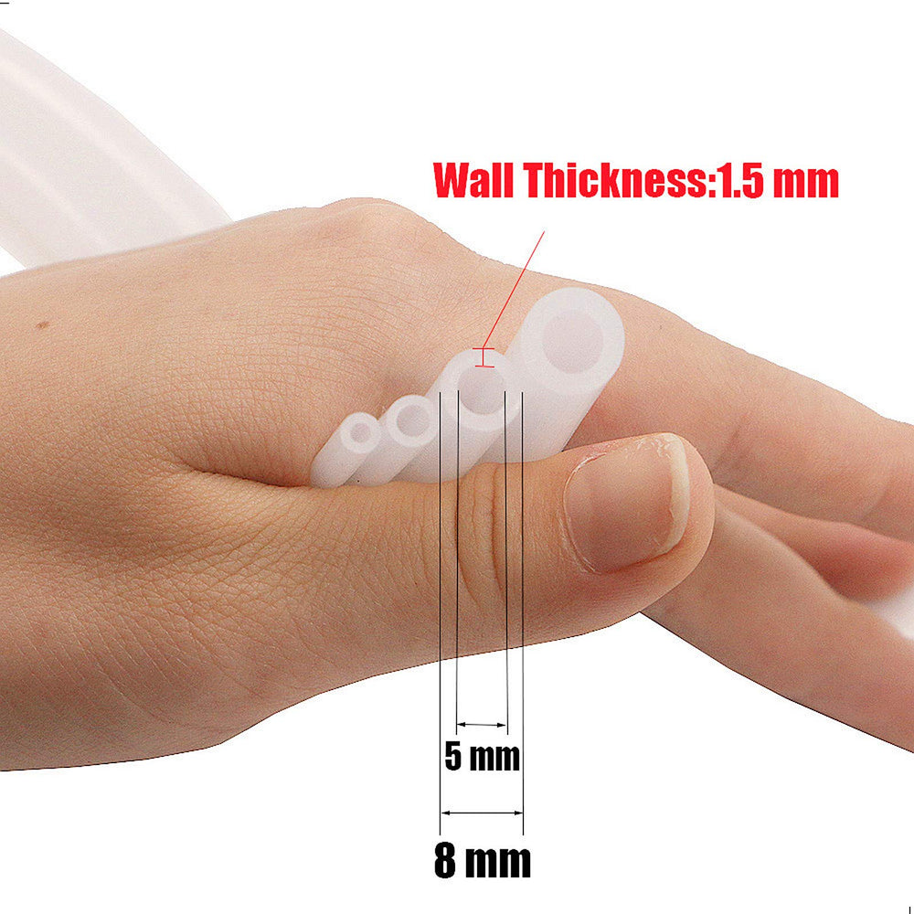 Silicone Tube 3/16(5mm) ID x 5/16(8mm) OD Clear Flexible Silicone Rubber Tubing Water Air Hose Pipe Transparent (3.3ft / 1m;5 x 8mm)