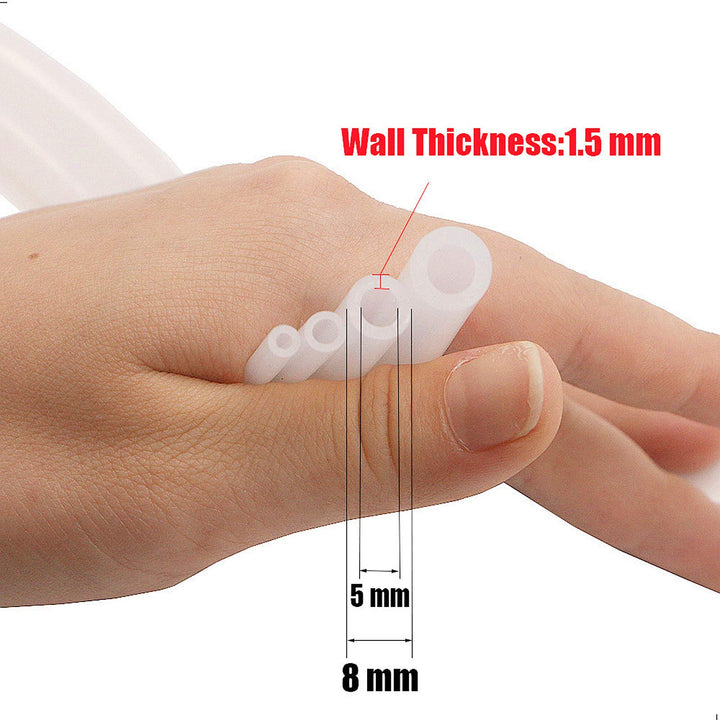 Silicone Tube 3/16(5mm) ID x 5/16(8mm) OD Clear Flexible Silicone Rubber Tubing Water Air Hose Pipe Transparent (3.3ft / 1m;5 x 8mm)