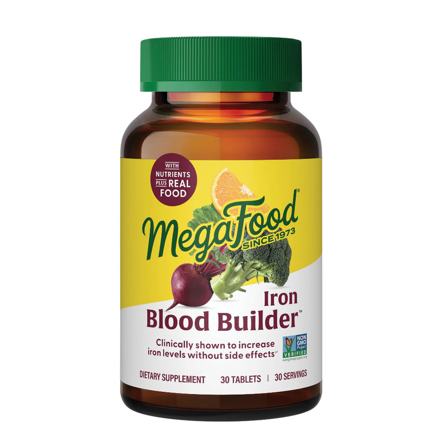 Blood Builder - Iron Supplement Clinically Shown to Increase Iron Levels Without Side Effects - Supplement for Women with Vitamin C, Vitamin B12 & Folic Acid - Vegan - 30 Tabs