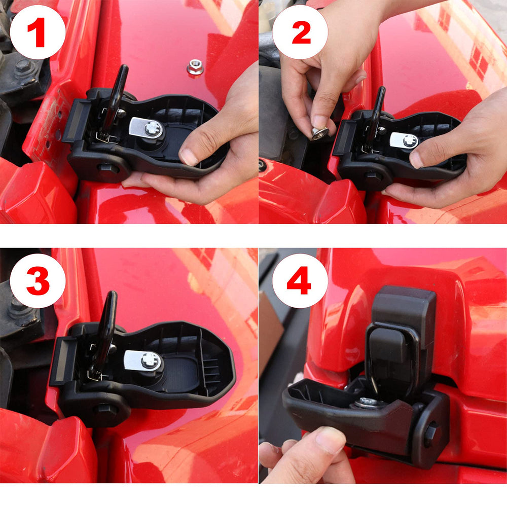 Updated Material Hood Latches Fit for Jeep Wrangler JL 2018-2023 Anti-Theft Hood Lock Catch Latches Kit 2-Door 4-Door, 1 Pair