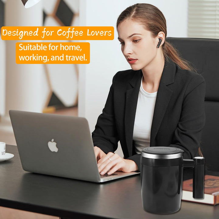Self Stirring Mug, 380ml Self Stirring Coffee Mug Rechargeable Electric High Speed Mixing Cup Automatic Magnetic Electric High Speed Mixing Mug Electric Mixing Mug for Coffee/Milk