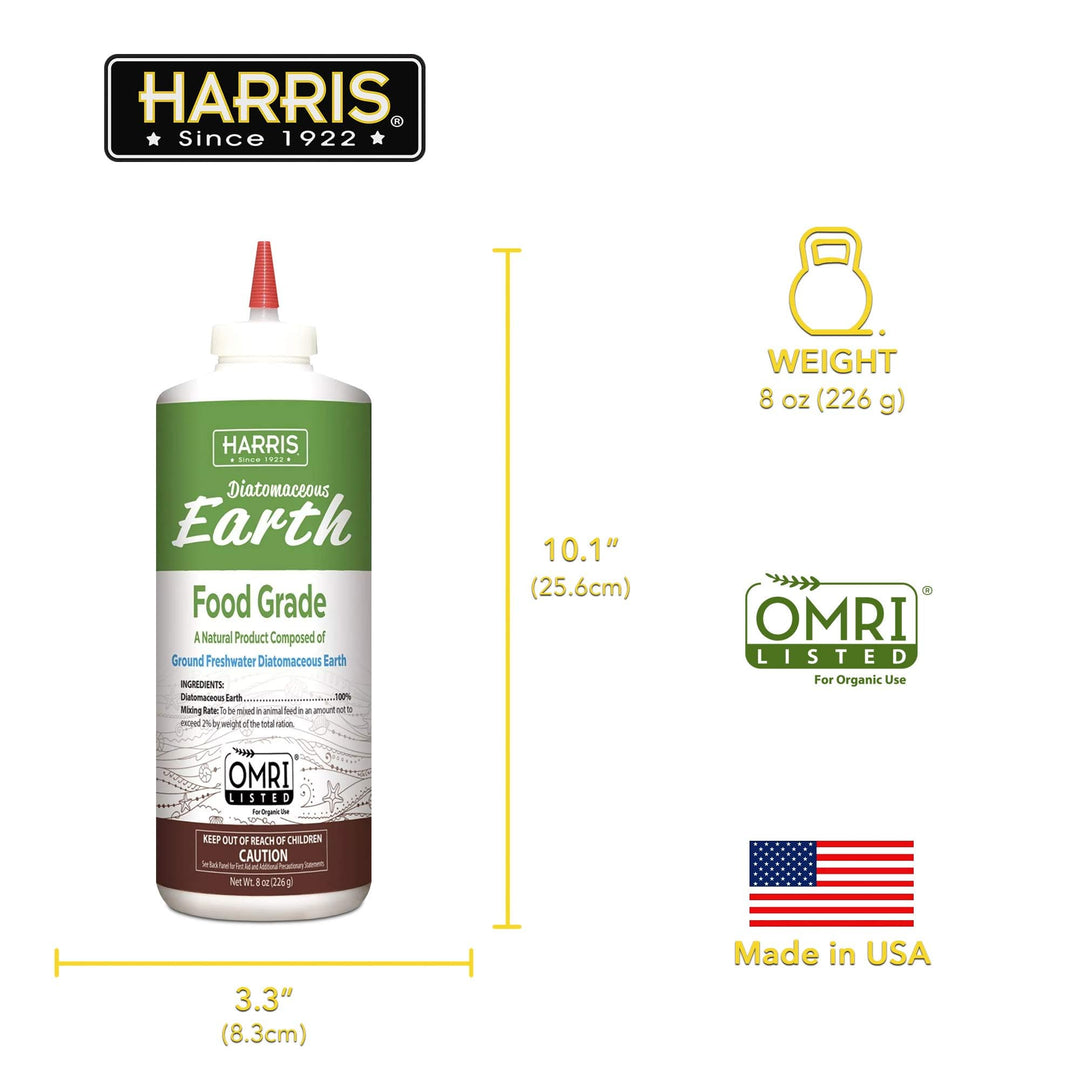 Diatomaceous Earth Food Grade, Half Pound with Easy Application Puffer Tip