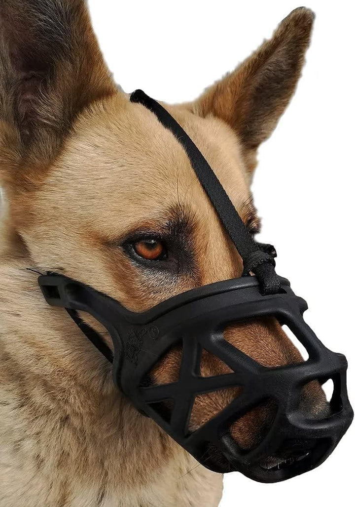 Dog Muzzle, Breathable Basket Muzzles for Small, Medium, Large and X-Large Aggressive Dogs Beagle German Shepherd Doberman, Cage Mouth Guard Stop Biting Chewing for Grooming Training