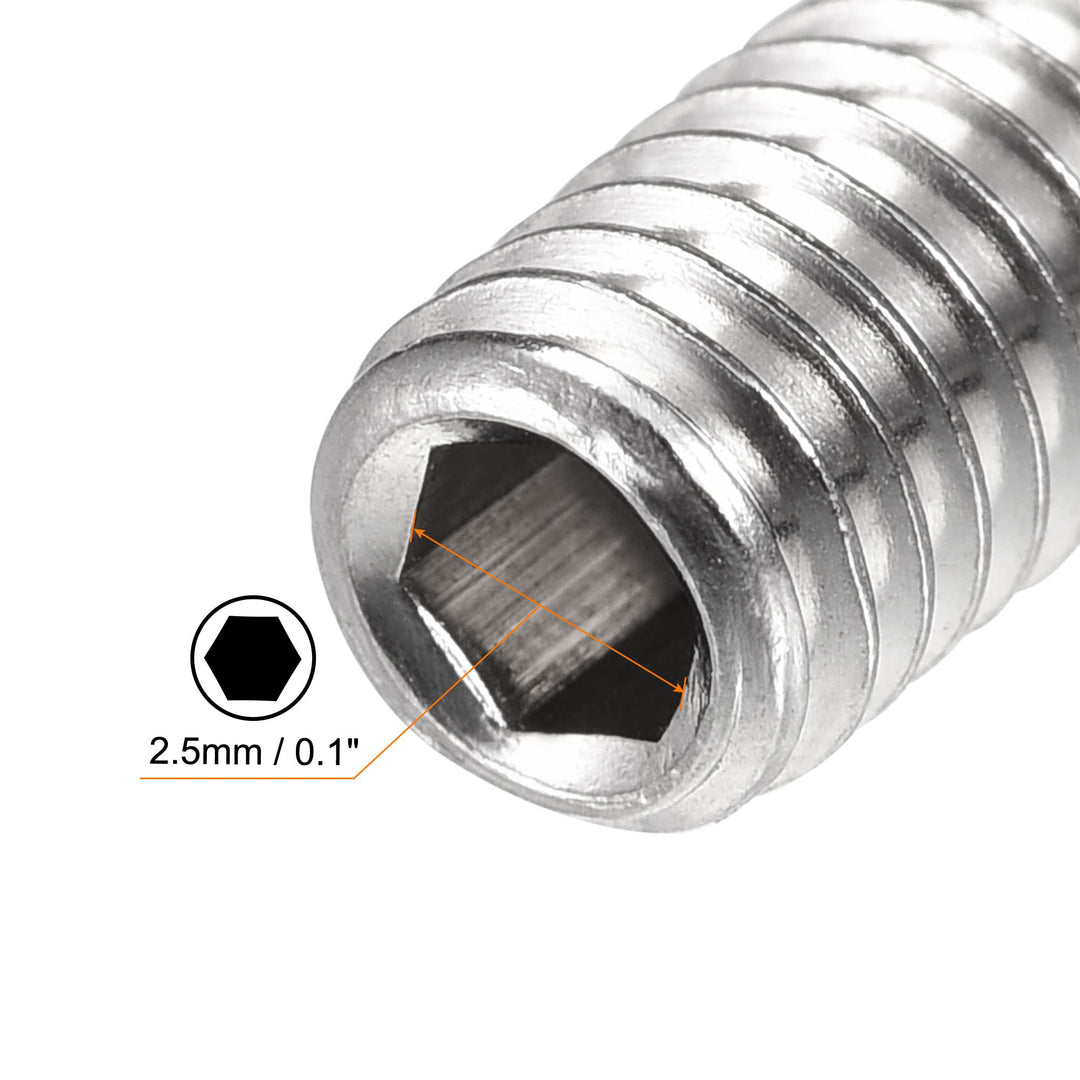 Ball Point Set Screws, M5 x 8mm 304 Stainless Steel Metric Spring Hex Socket Screw 20pcs