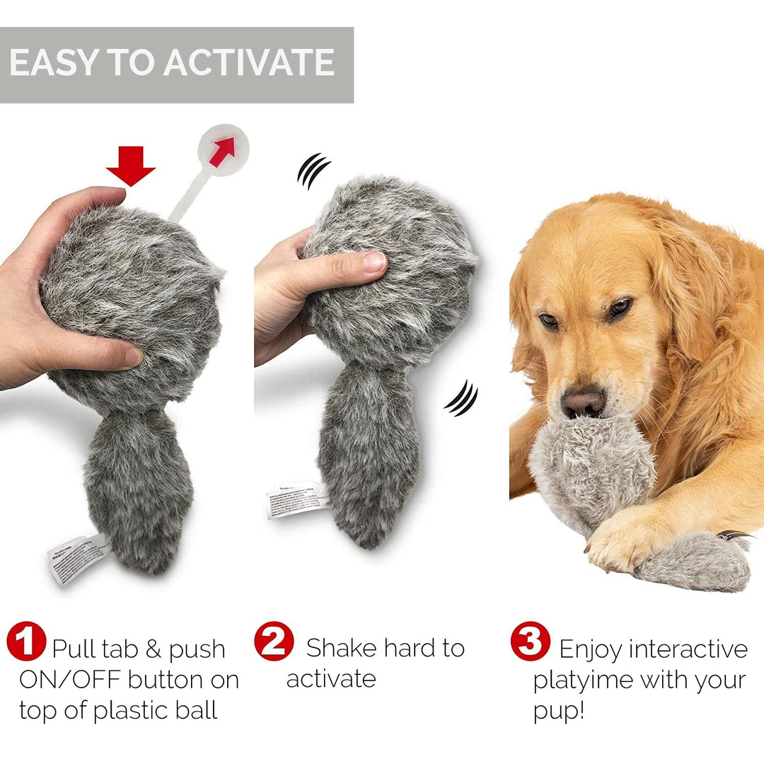 Doggie Tail Interactive Plush Dog Toys (Wiggles, Vibrates, and Barks, Stimulating Play)