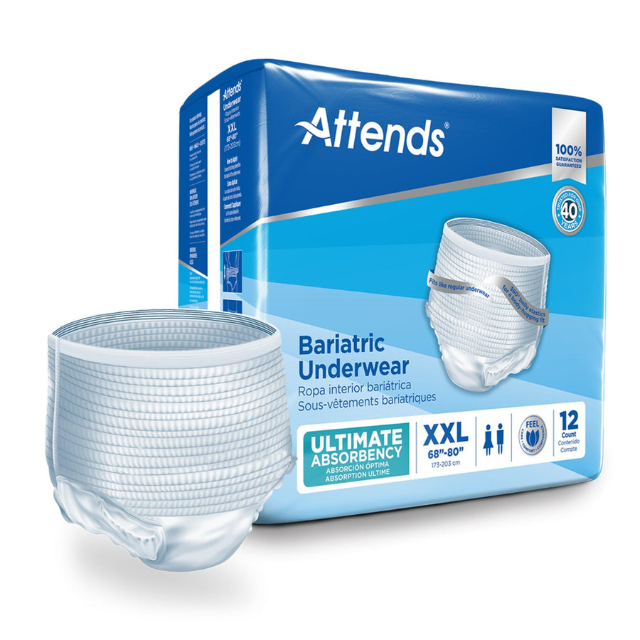 Bariatric Disposable Underwear, 2X-Large, AU50, Ultimate Absorbency, 48 Ct