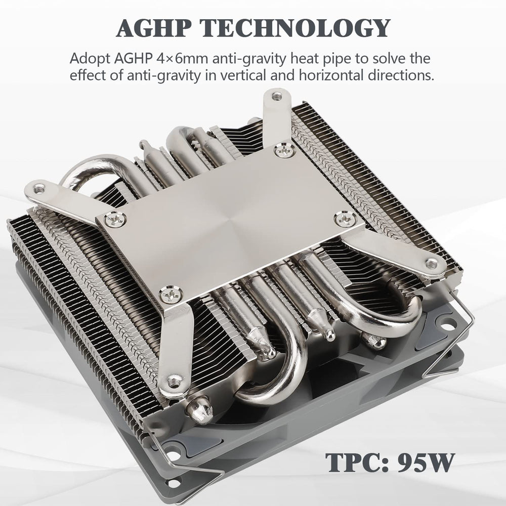 AXP90 X36 Low Profile ITX CPU Cooler, 36mm Height, TL-9015 Slim PWM CPU Fan, Computer ITX Heatsink Cooler, for AMD:AM4 AM5/Intel LGA1150/1151/1200/1700
