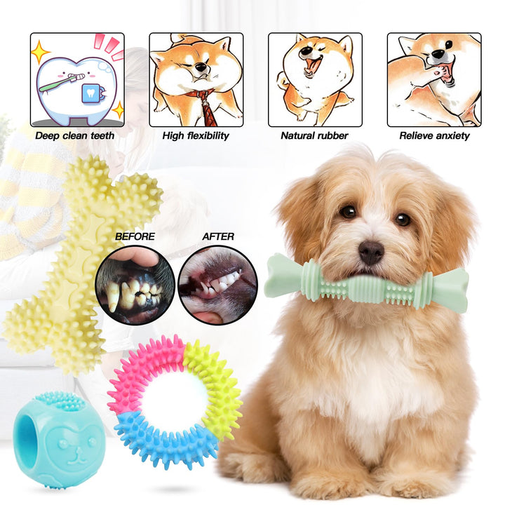 Puppy Toys 20 Pack, Puppy Chew Toys for Teething, Pet Dog Toothbrush Chew Toys for Puppy, Indestructible Pet Interactive Tug of War Squeaky Rope Toys for Puppies Small Medium Breed Chewers