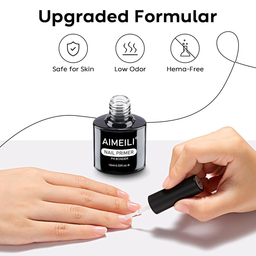 Nail Prep Bond Primer, UV LED Gel Foundation for Acrylic Powder and Builder Gel