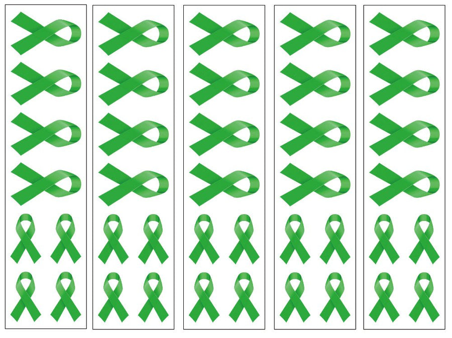 40 Green Ribbon Temporary Tattoos: Mental Health Awareness Tattoo