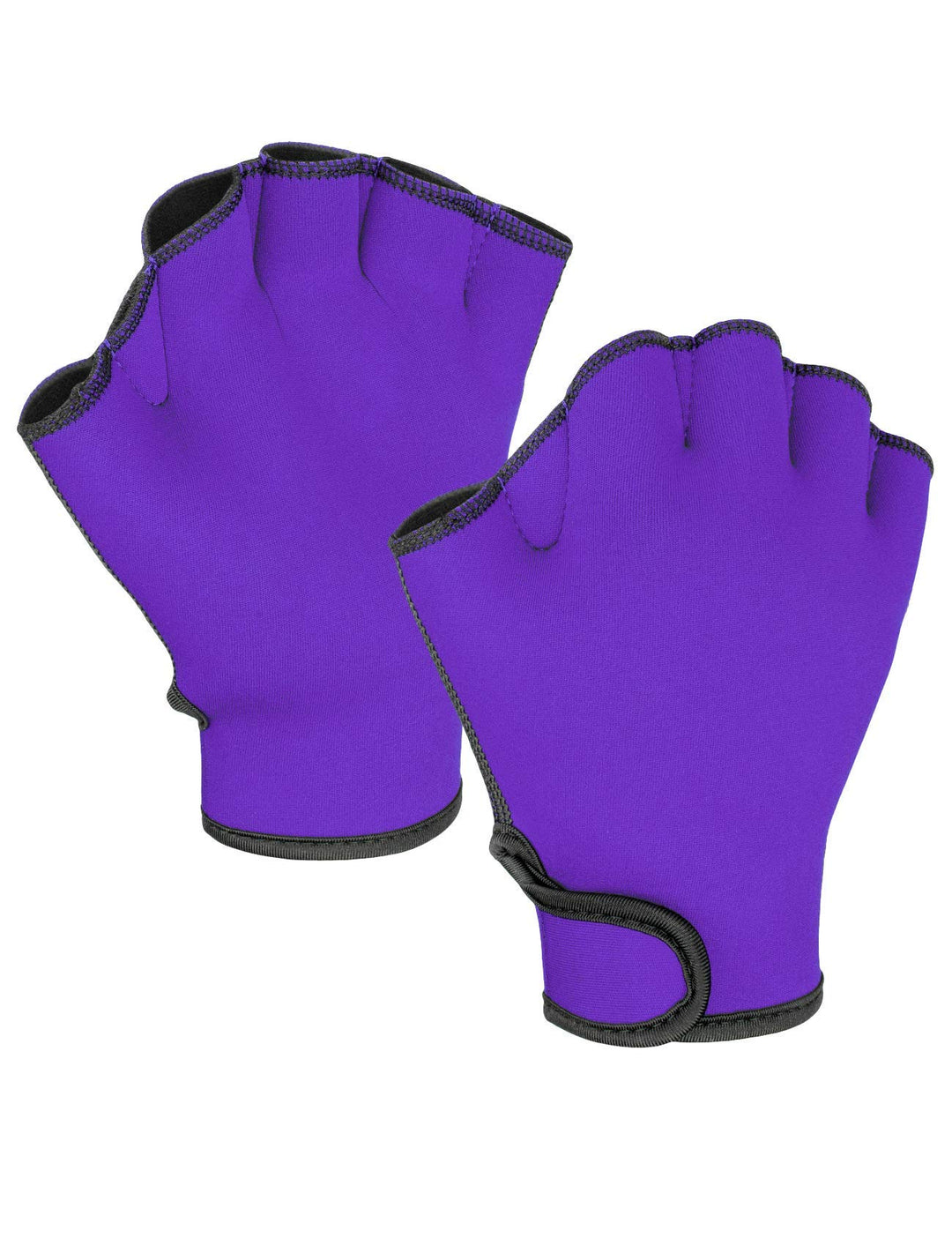 Aqua Gloves Webbed Paddle Swim Gloves Fitness Water Aerobics and Swimming Resistance Training Gloves for Men Women Children Purple L