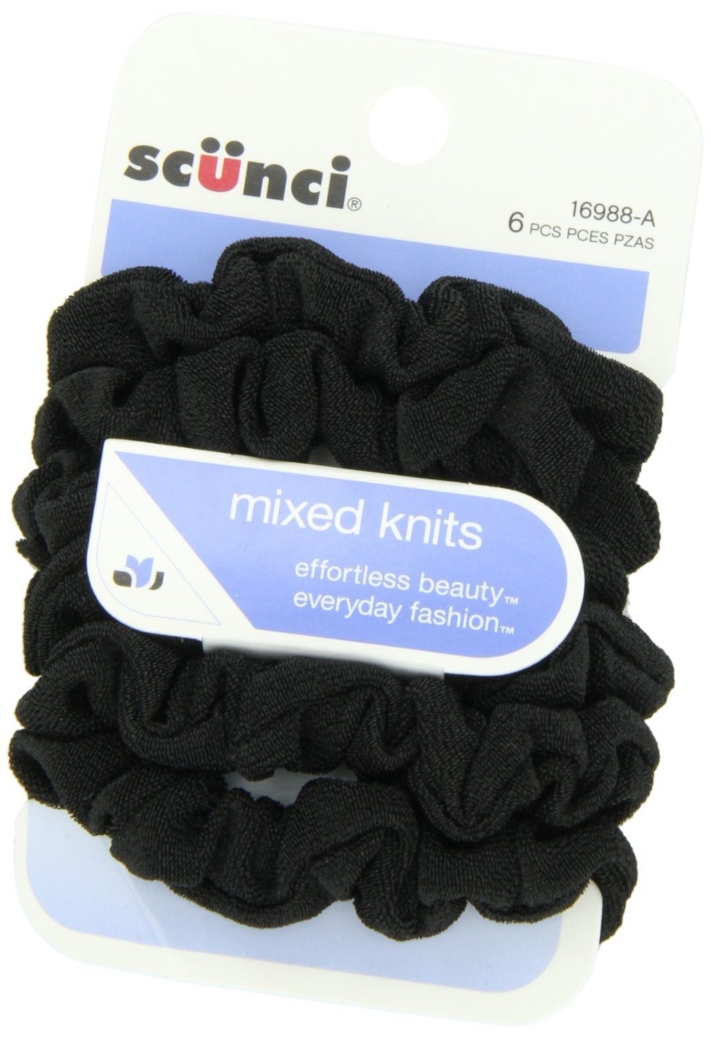 Scunci Effortless Beauty Mini Slinky Black Twisters, 12-Count by Scunci