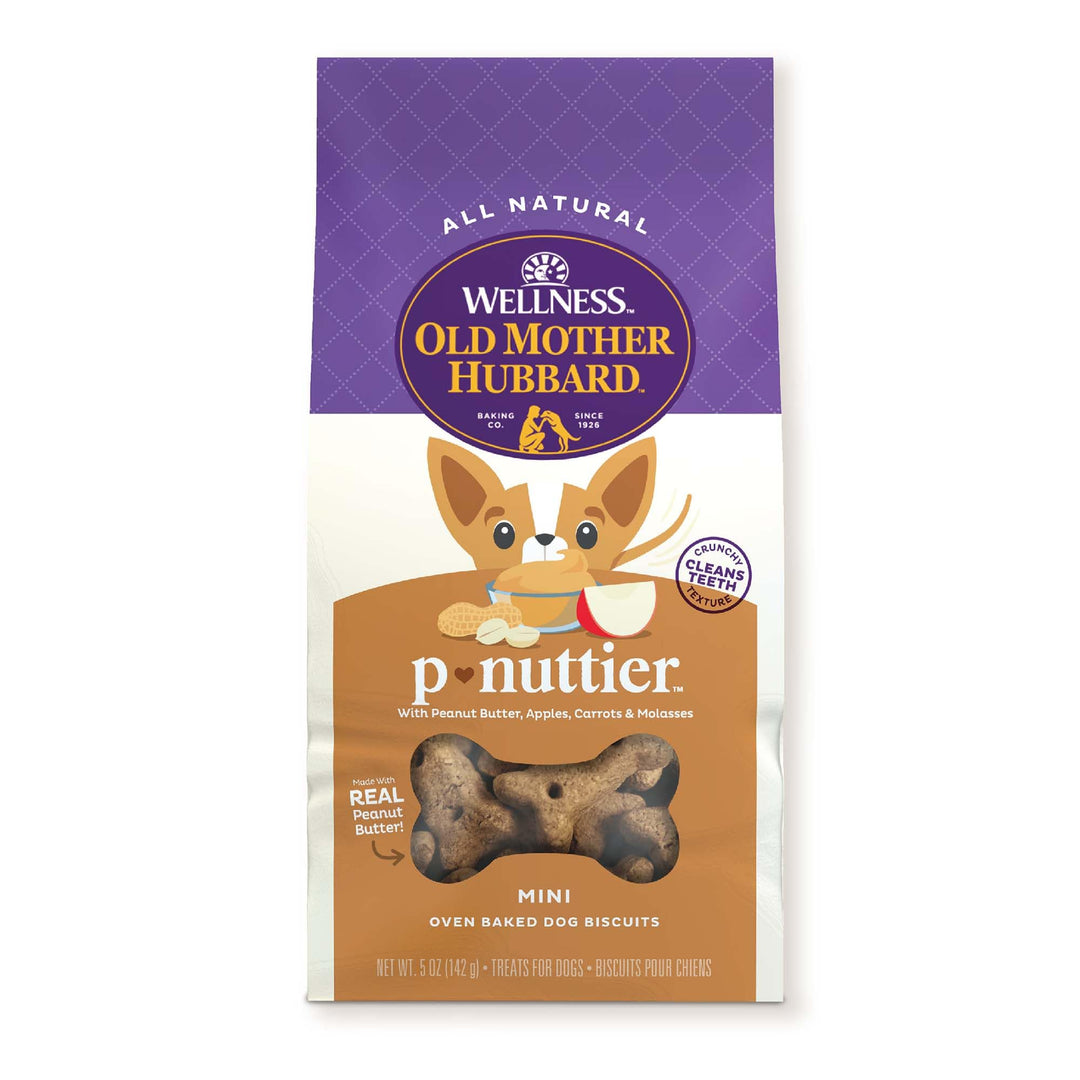 Wellness P-Nuttier Dog Biscuits, Natural, Training Treats, Peanut Butter Flavor, Mini Size, (5 Ounce Bag)