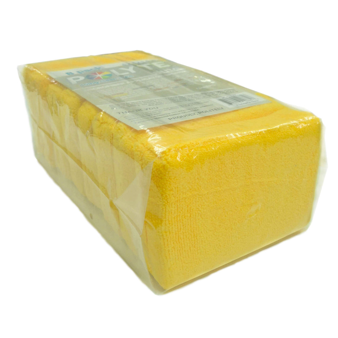 Polyte Microfiber Detailing Wax Applicator Foam Sponge (Yellow, 8 Pack, 6x4x1.5)