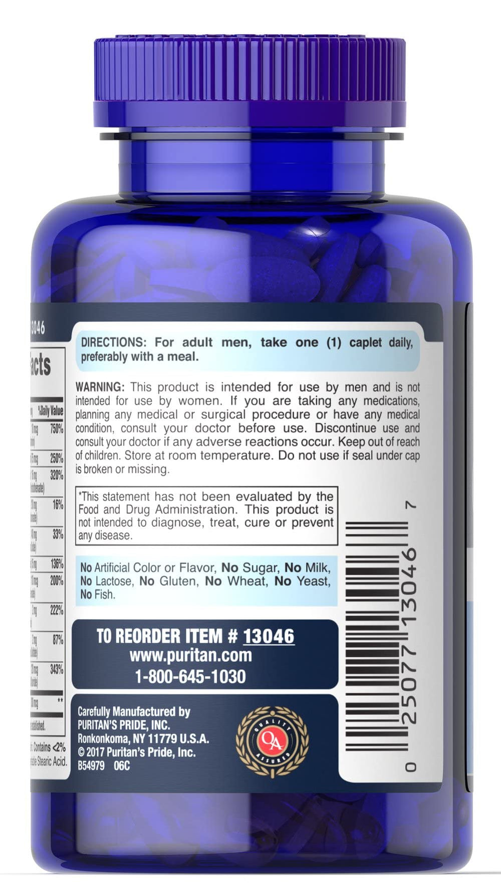 One Daily Men's Multivitamin, Dietary Supplement to Support Heart and Male Reproductive Health* with Vitamin A, Vitamin C, Vitamin D, Vitamin E, and Zinc, 3 Month Supply, 100 Count