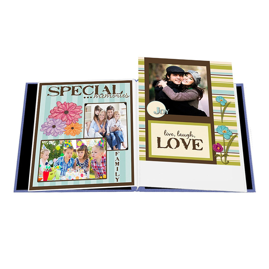 Pioneer Fabric Frame Post Bound Scrapbook 8.5X11-Sky Blue