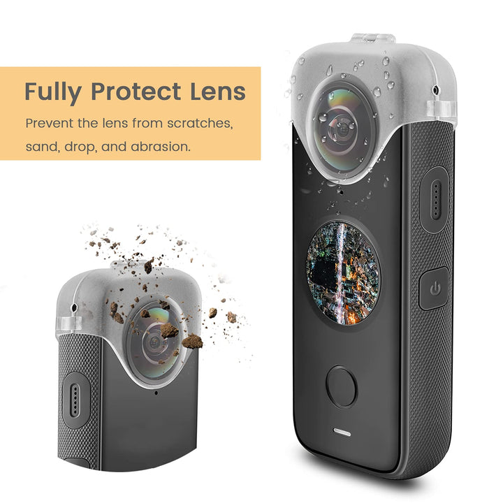 Lens Guards for Insta360 ONE X2, Transparent Protective Case for Insta 360 ONE X2 Panoramic Action Camera Accessory