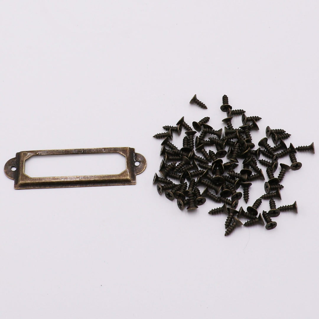 30pcs Brozen Tone Office Library File Drawer Tag Vintage Style Label Holder (60 x 17mm)