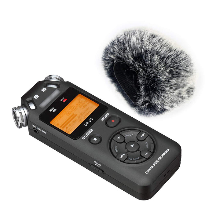 DR05X Windscreen Muff and Foam Compatible with Tascam DR-05X DR-05 Mic Recorders, DR05X Indoor Outdoor Microphone Wind Screen (2 PACK)
